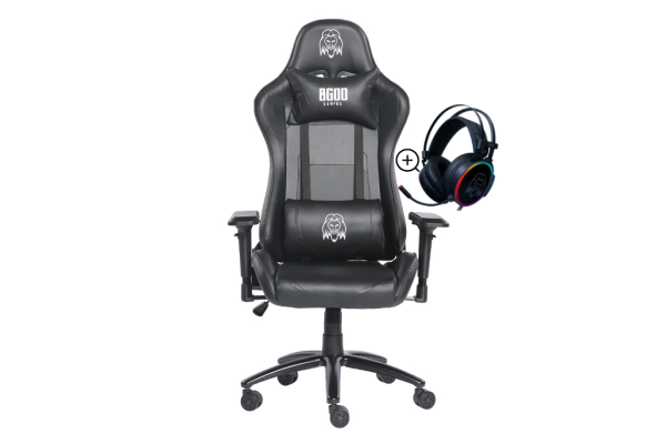 PACK GAMER: SILLA BLACK HADES + AUDIFONOS AKRO - Imagen 2